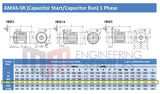 1.5kW (2hp) Single Phase Motor 4 Pole (1500RPM) 90L Frame