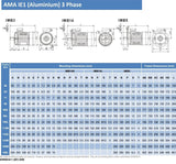0.37kW (0.5hp) Three Phase Motor 2 Pole (3000RPM) 71 Frame